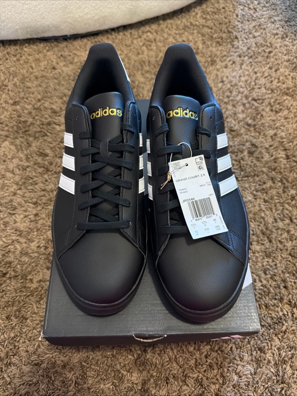 Adidas Black and White Men's Sneakers - Grand Court Style